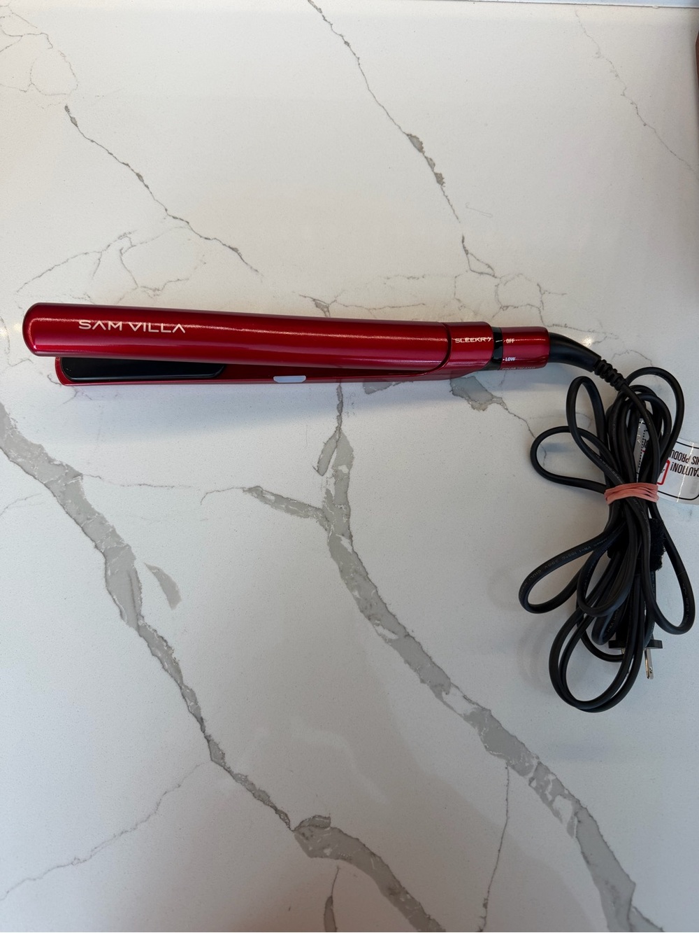 Sam Villa Red Ceramic Hair Straightener - Sleekr Professional Flat Iron